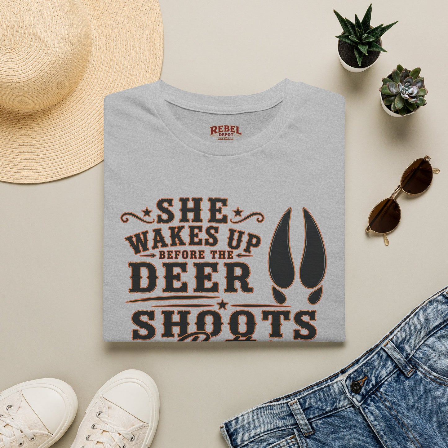 She's A Bow Hunter  Adult Size T-Shirt