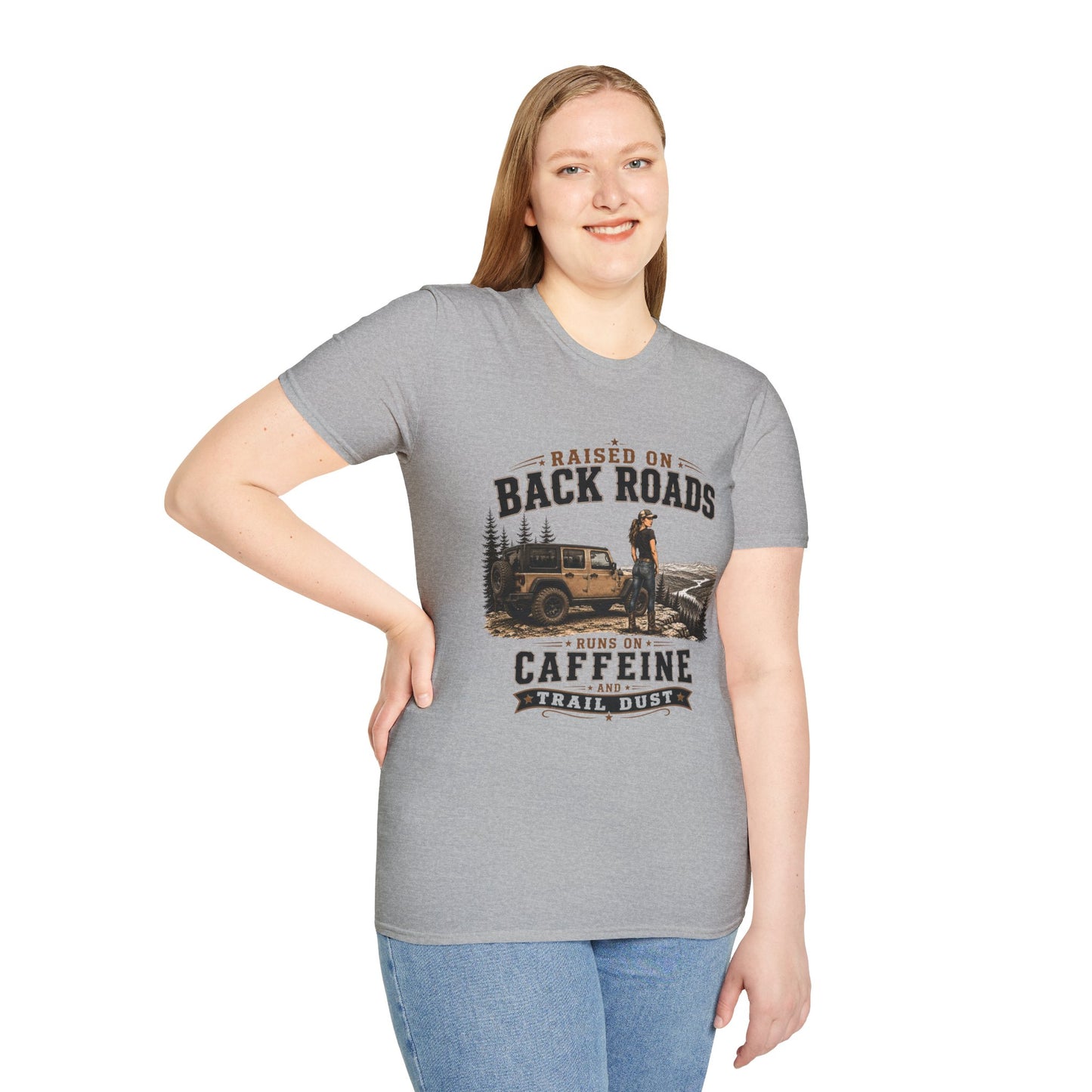 Backroads Caffeine Dust   Adult Size T-Shirt