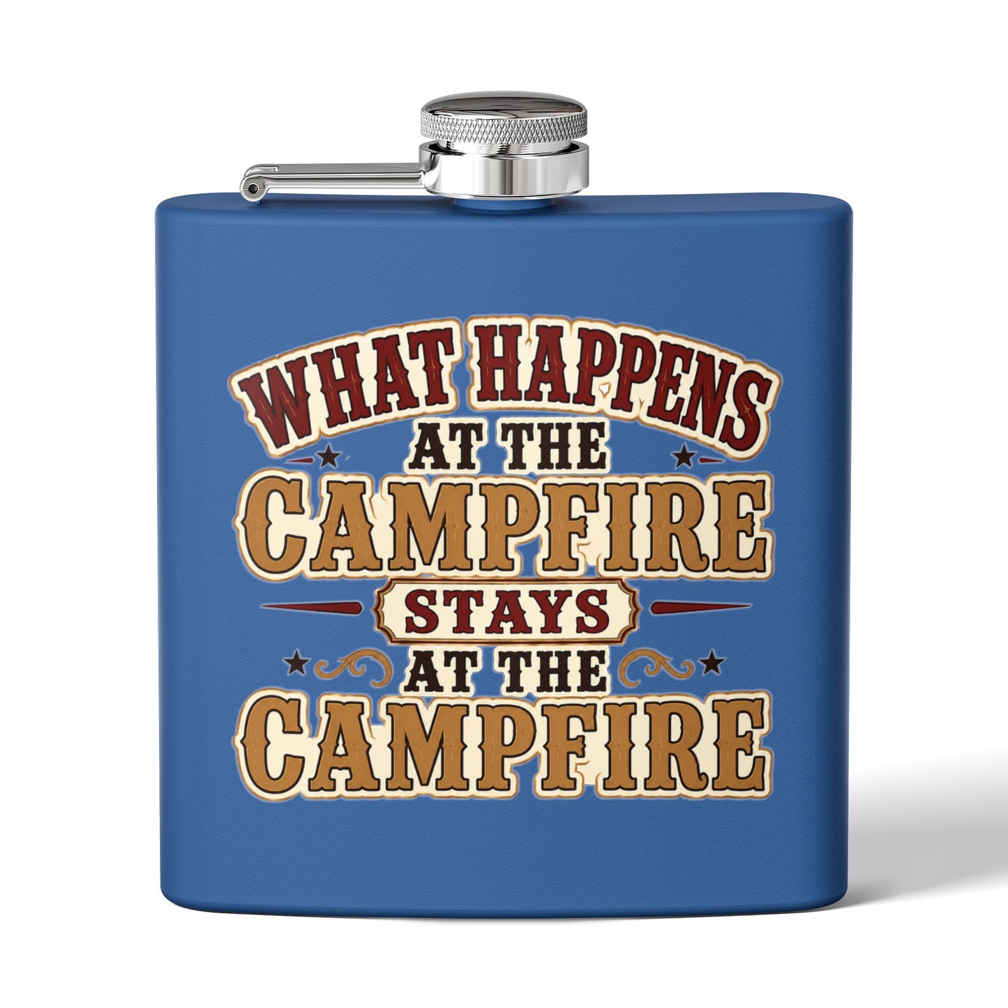 Happens At Campfire  Stainless Steel Flask, 6oz