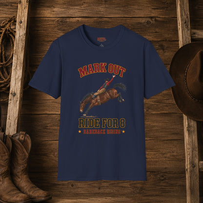 Mark Out Bareback Riding  Adult T-Shirt