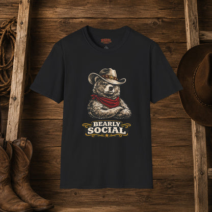 Bearly Social Cowboy T-Shirt