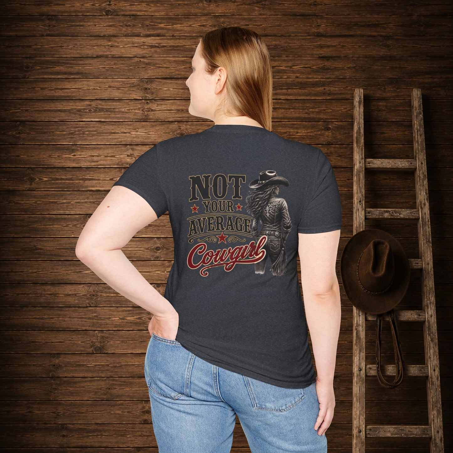 Not Your Average Cowgirl (Back)  Adult T-Shirt