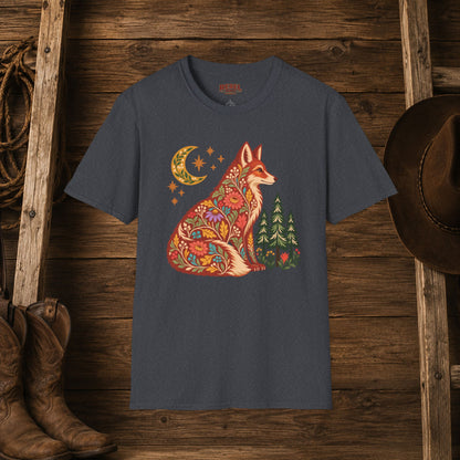Fall Bloom Fox  Adult Size T-Shirt