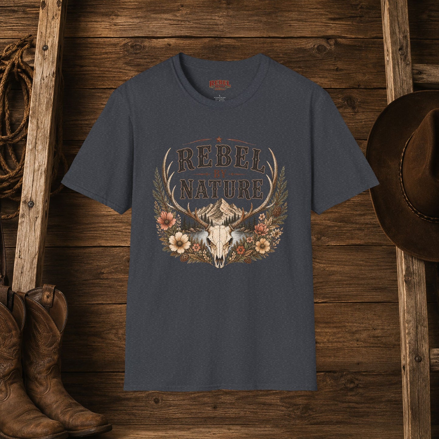 Rebel By Nature  Adult T-Shirt
