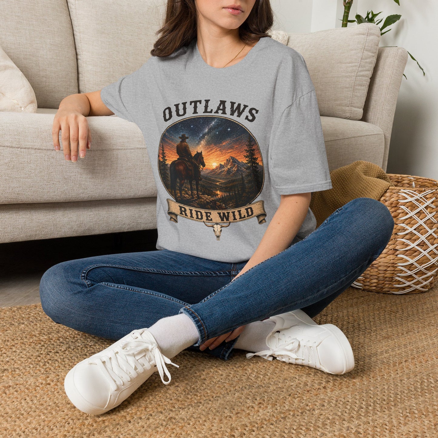 Outlaws Ride Wild   Adult Size T-Shirt