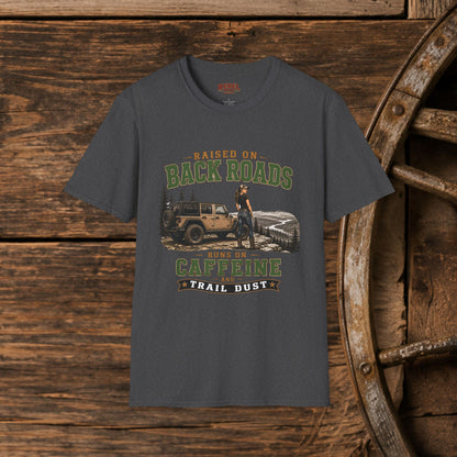 Backroads Caffeine Dust   Adult Size T-Shirt