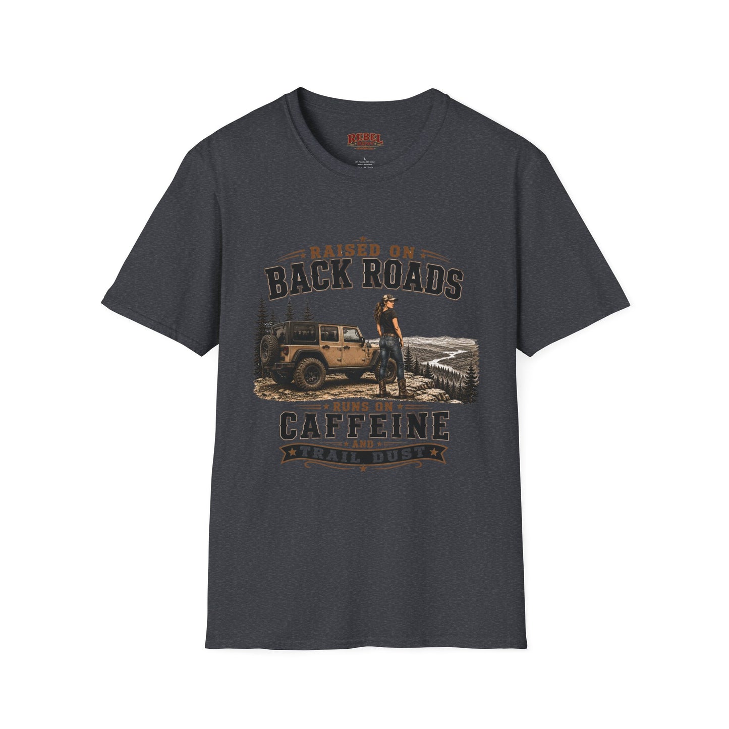 Backroads Caffeine Dust   Adult Size T-Shirt
