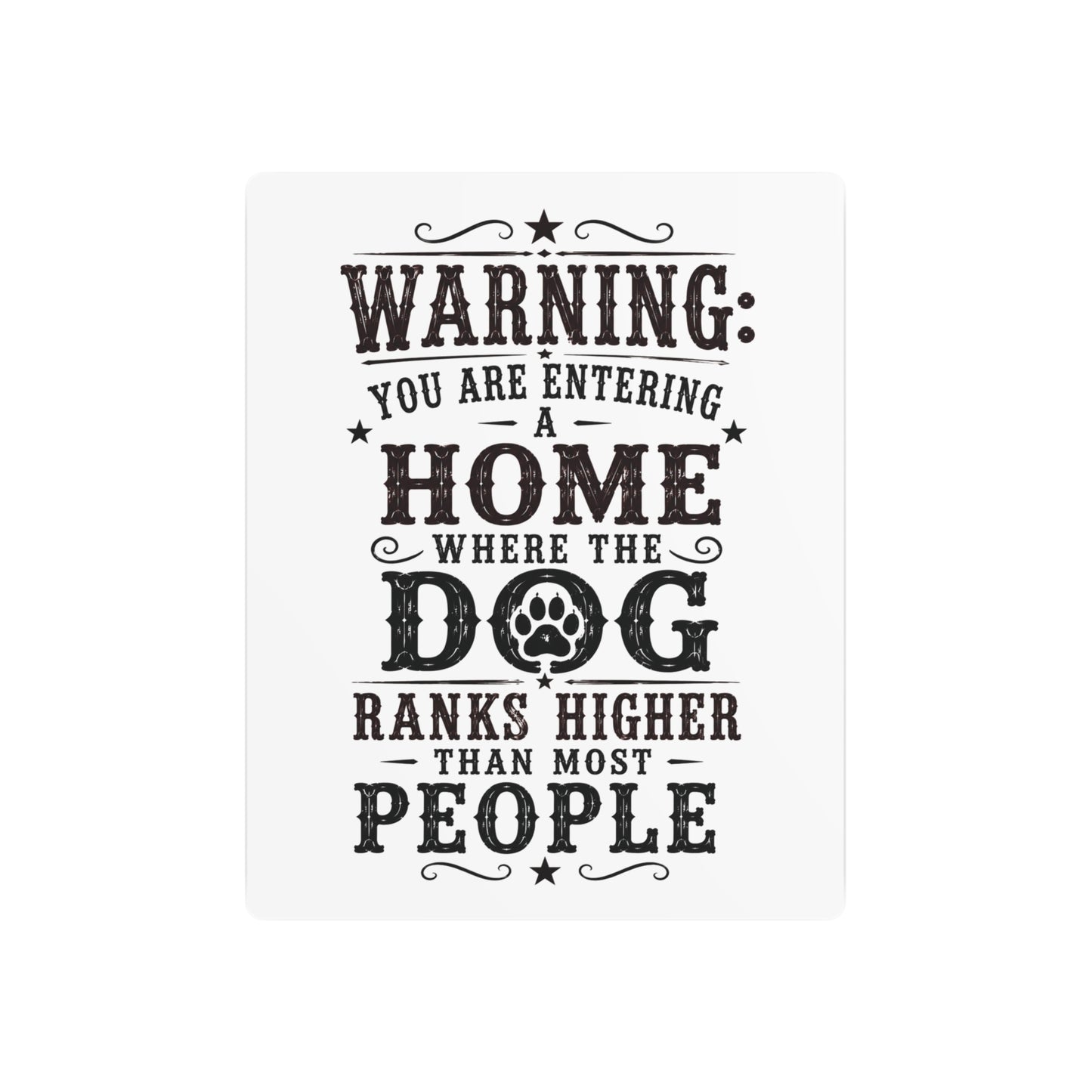 Warning Dog  Metal Art Sign
