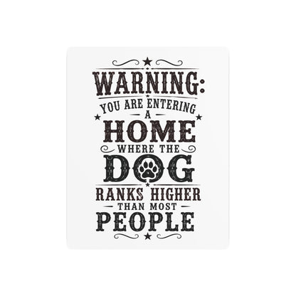 Warning Dog  Metal Art Sign