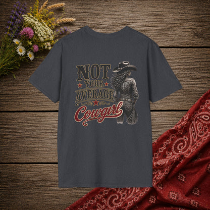 Not Your Average Cowgirl (Back)  Adult T-Shirt