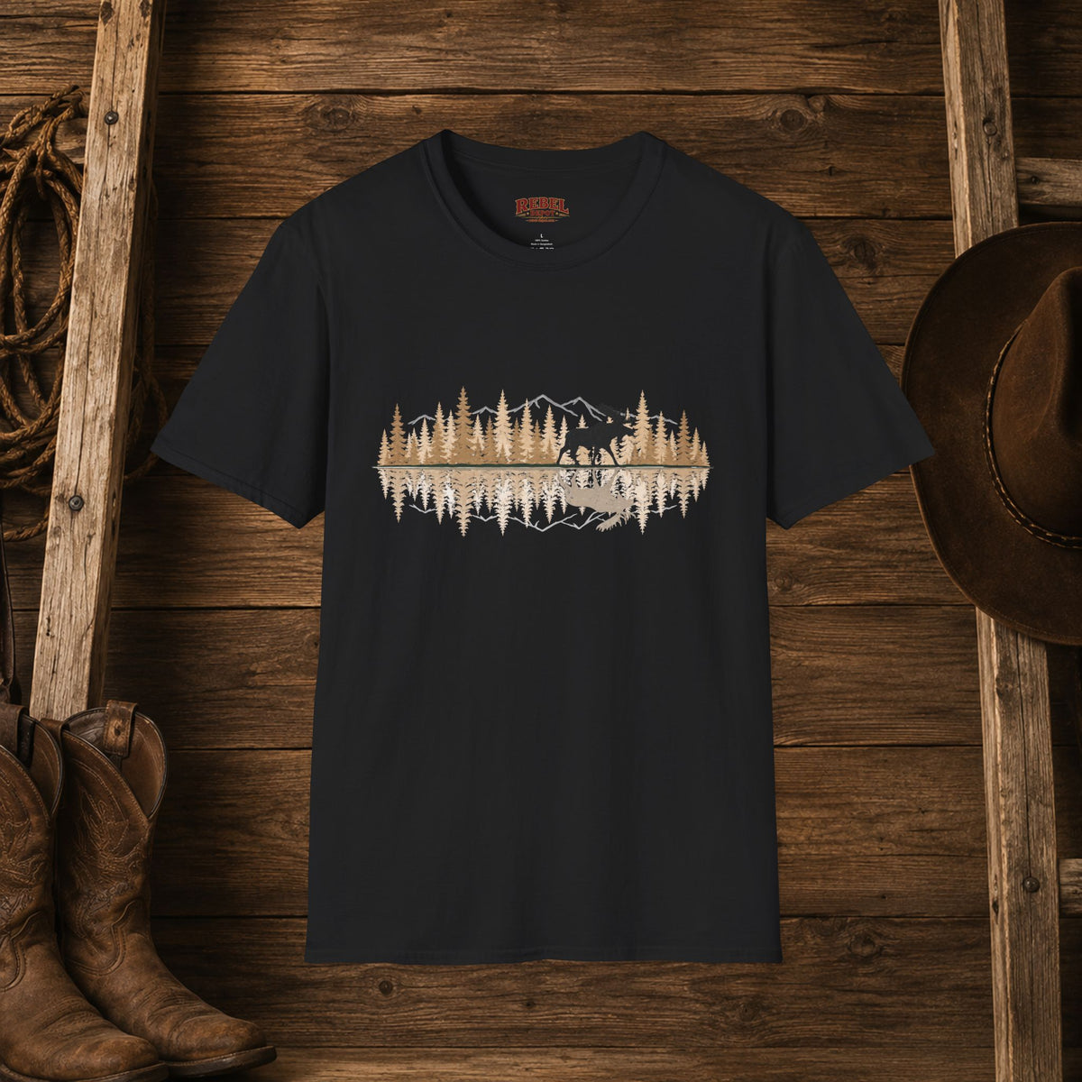 Moose Reflection   Adult Size T-Shirt