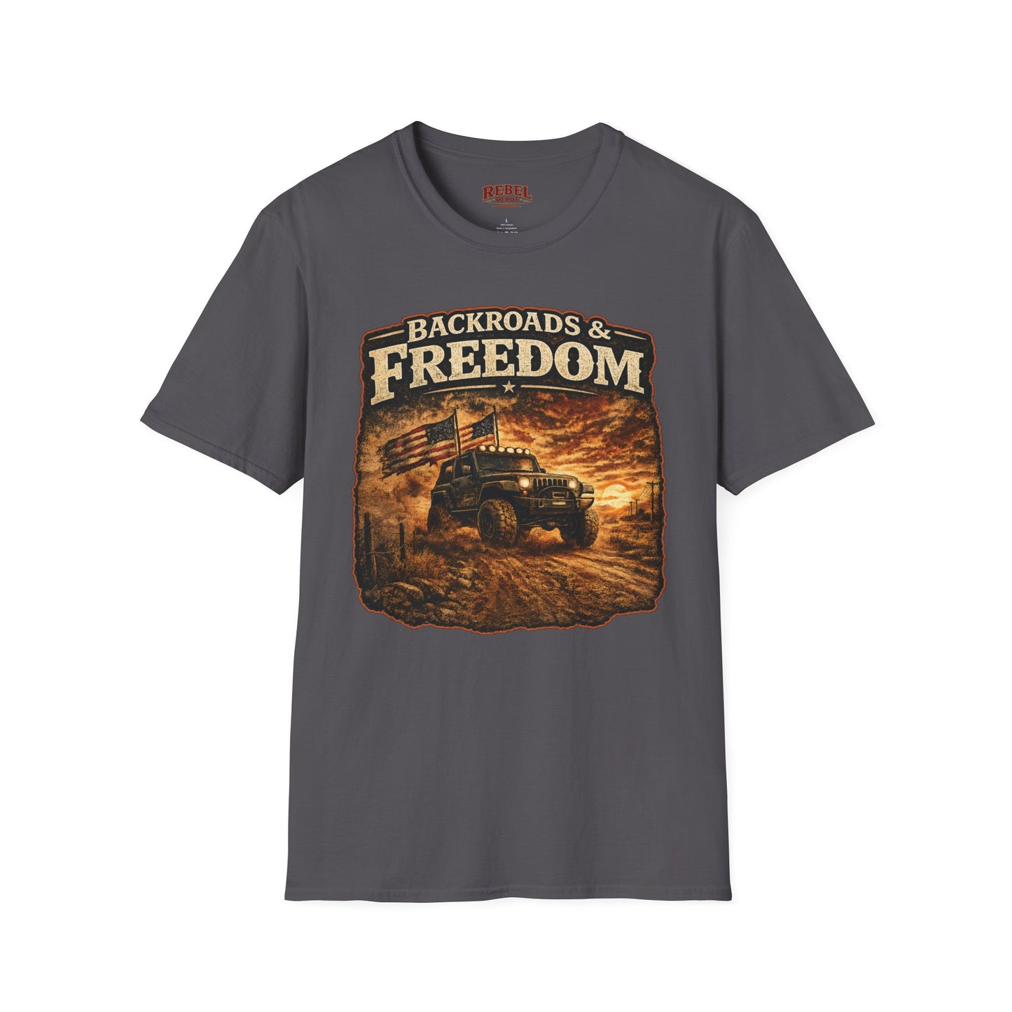 Backroads & Freedom  Adult Size T-Shirt