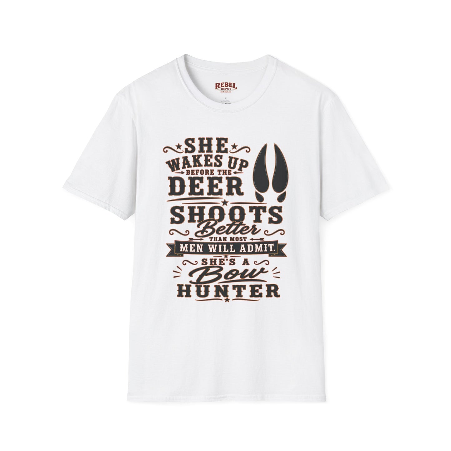She's A Bow Hunter  Adult Size T-Shirt