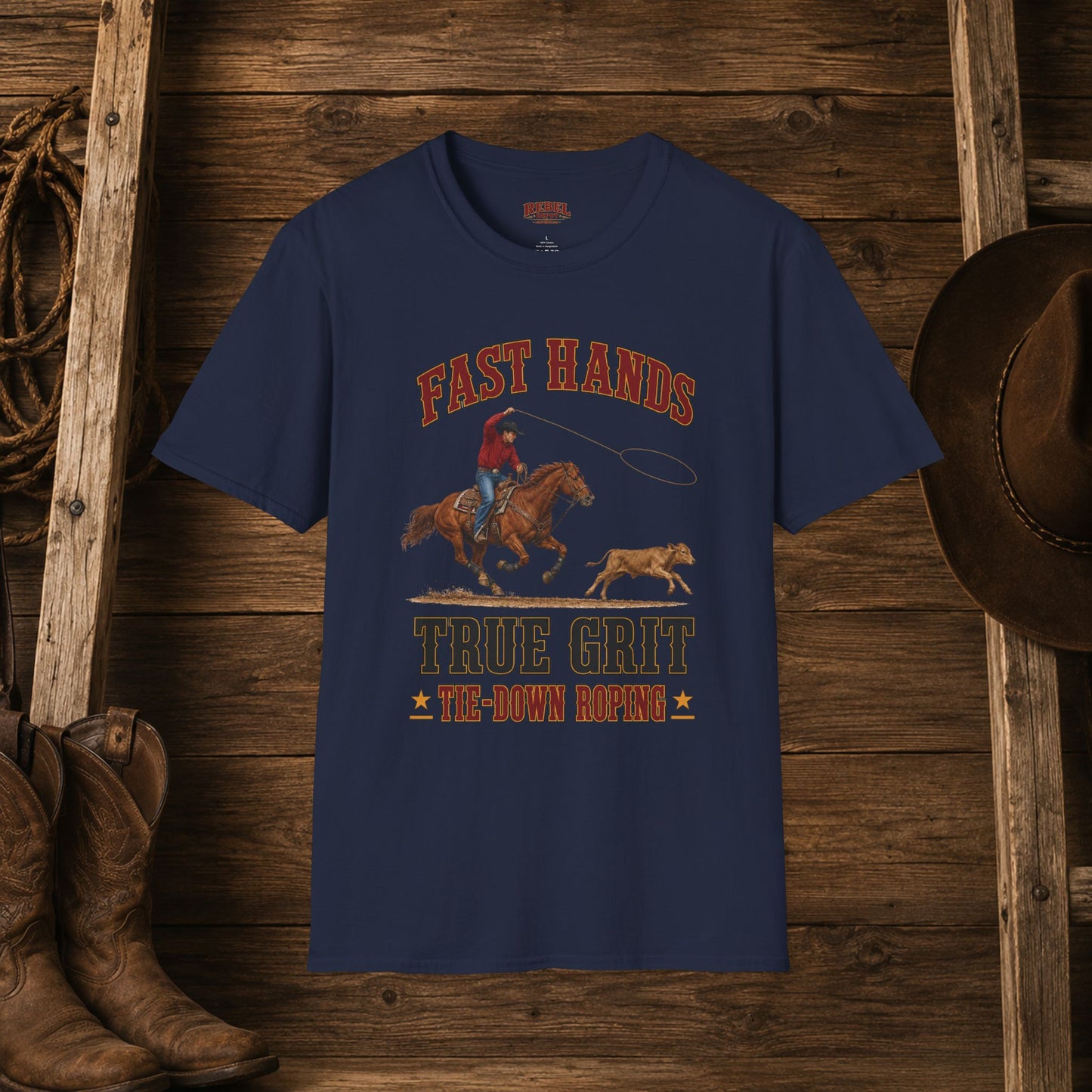 Fast Hands Tie-Down Roping  Adult T-Shirt
