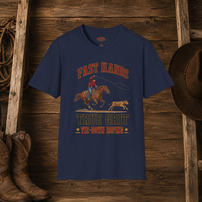 Fast Hands Tie-Down Roping  Adult T-Shirt