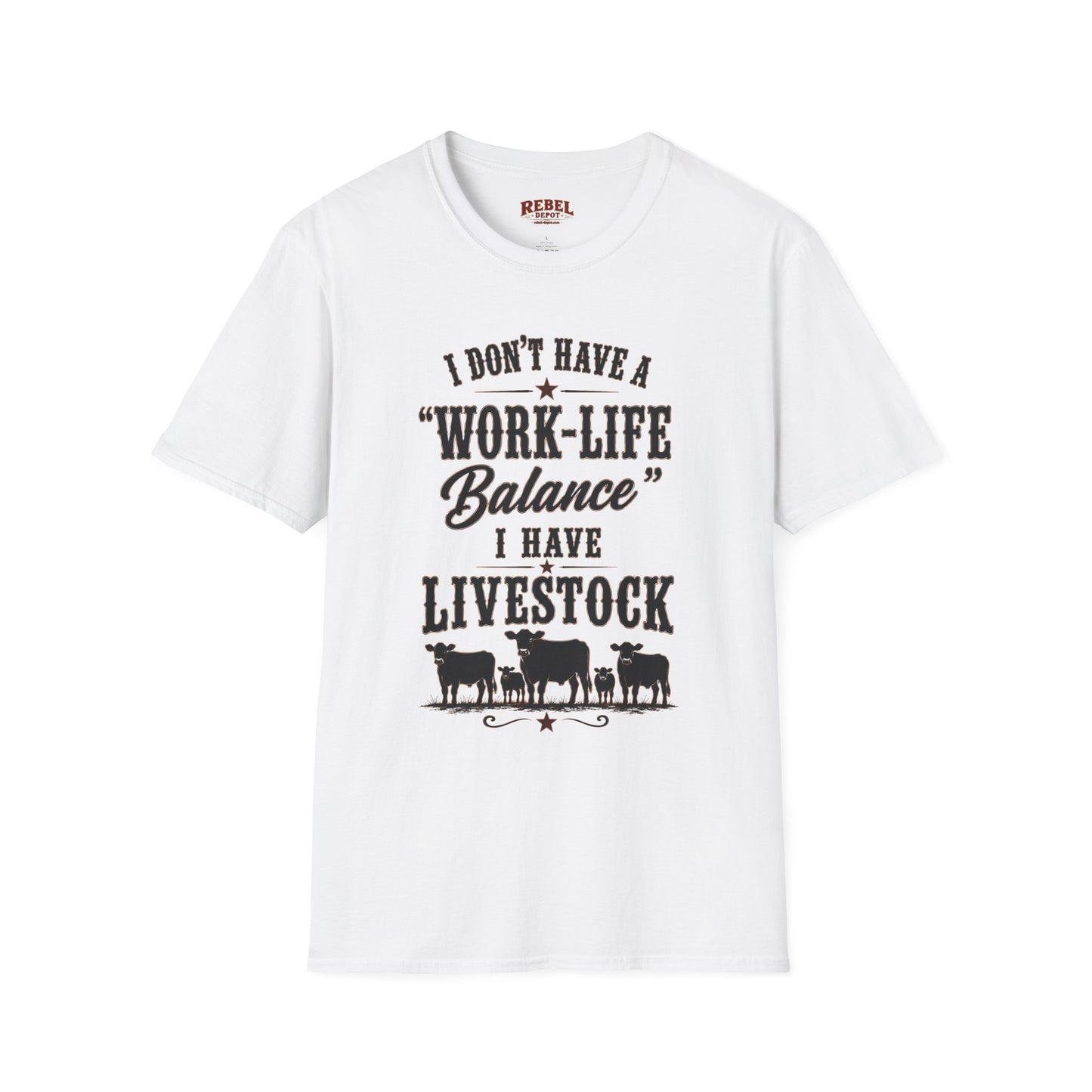 Livestock Work Life Balance   Adult Size T-Shirt