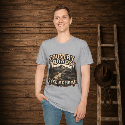 Country Roads Chevy   Adult Size T-Shirt