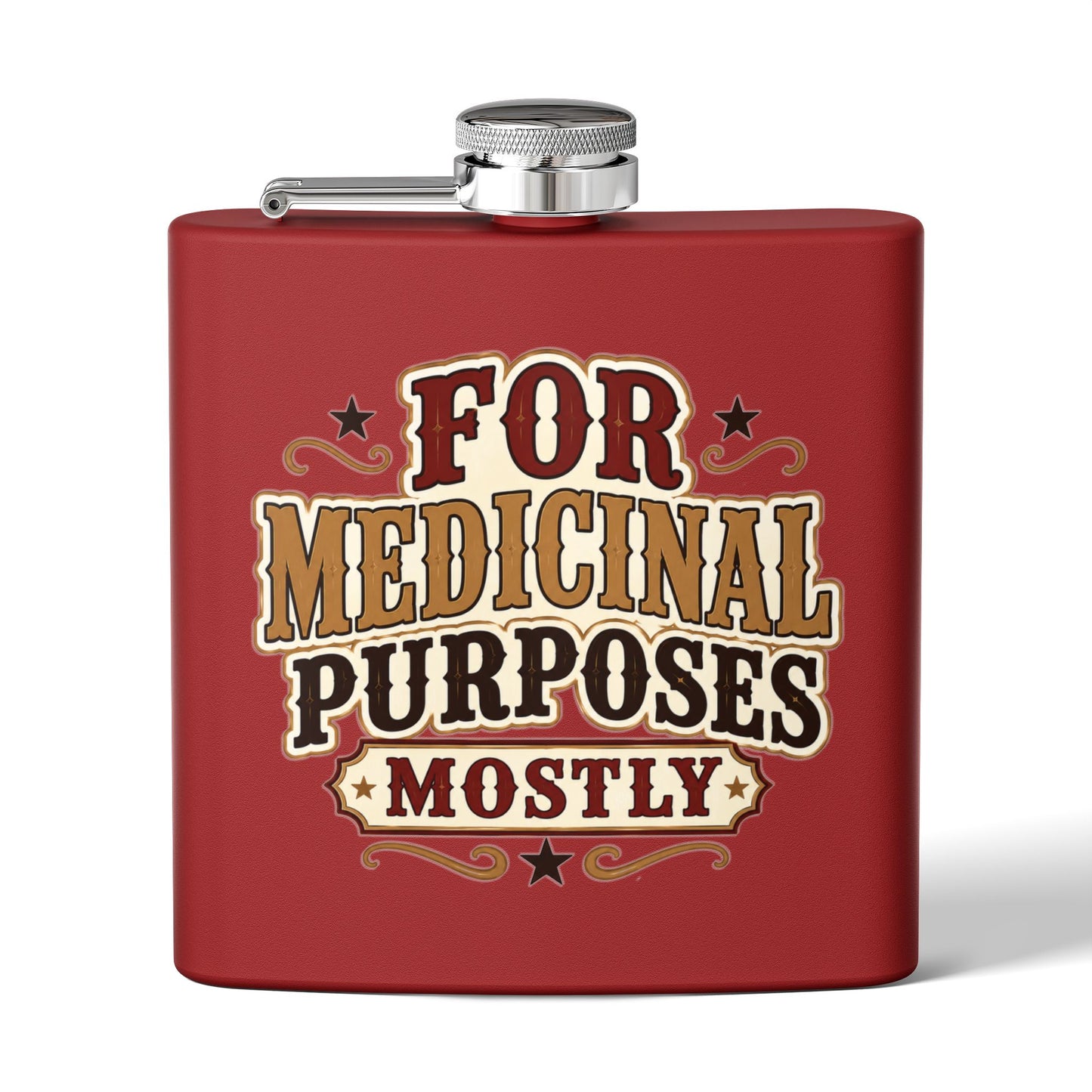 Medicinal Purposes   Stainless Steel Flask, 6oz