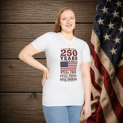 250 Years Free  Adult Size T-Shirt