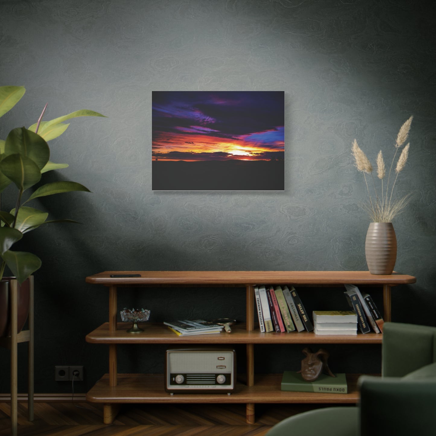 Pasture Sunset Matte Canvas Art