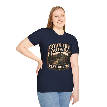 Country Roads Jeep  Adult Size T-Shirt