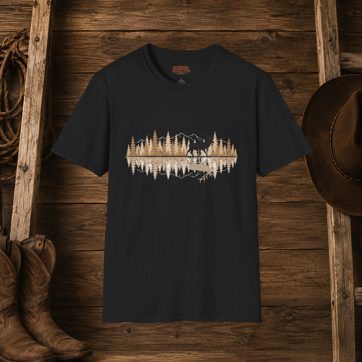Elk Reflection   Adult Size T-Shirt