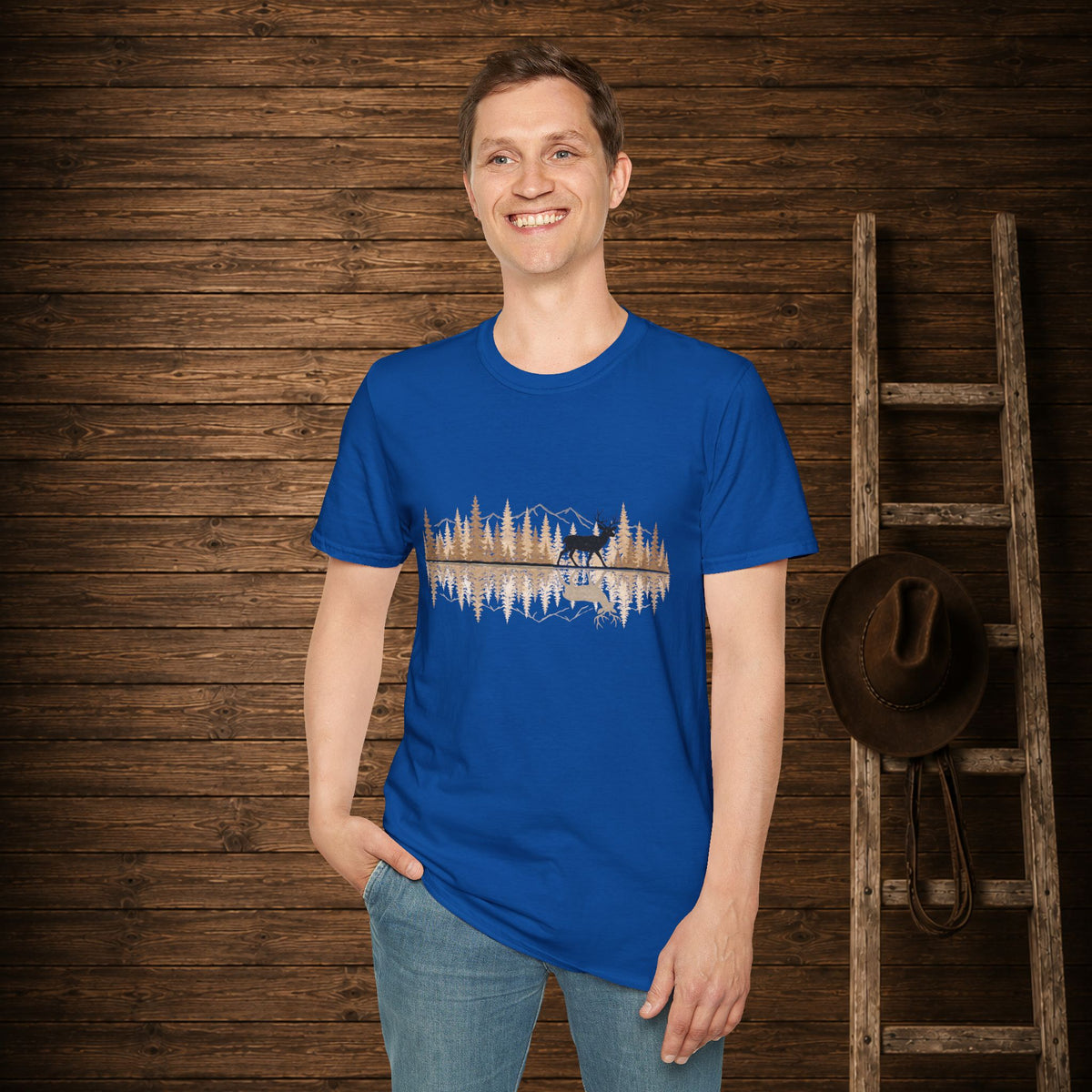 Buck Reflection   Adult Size T-Shirt