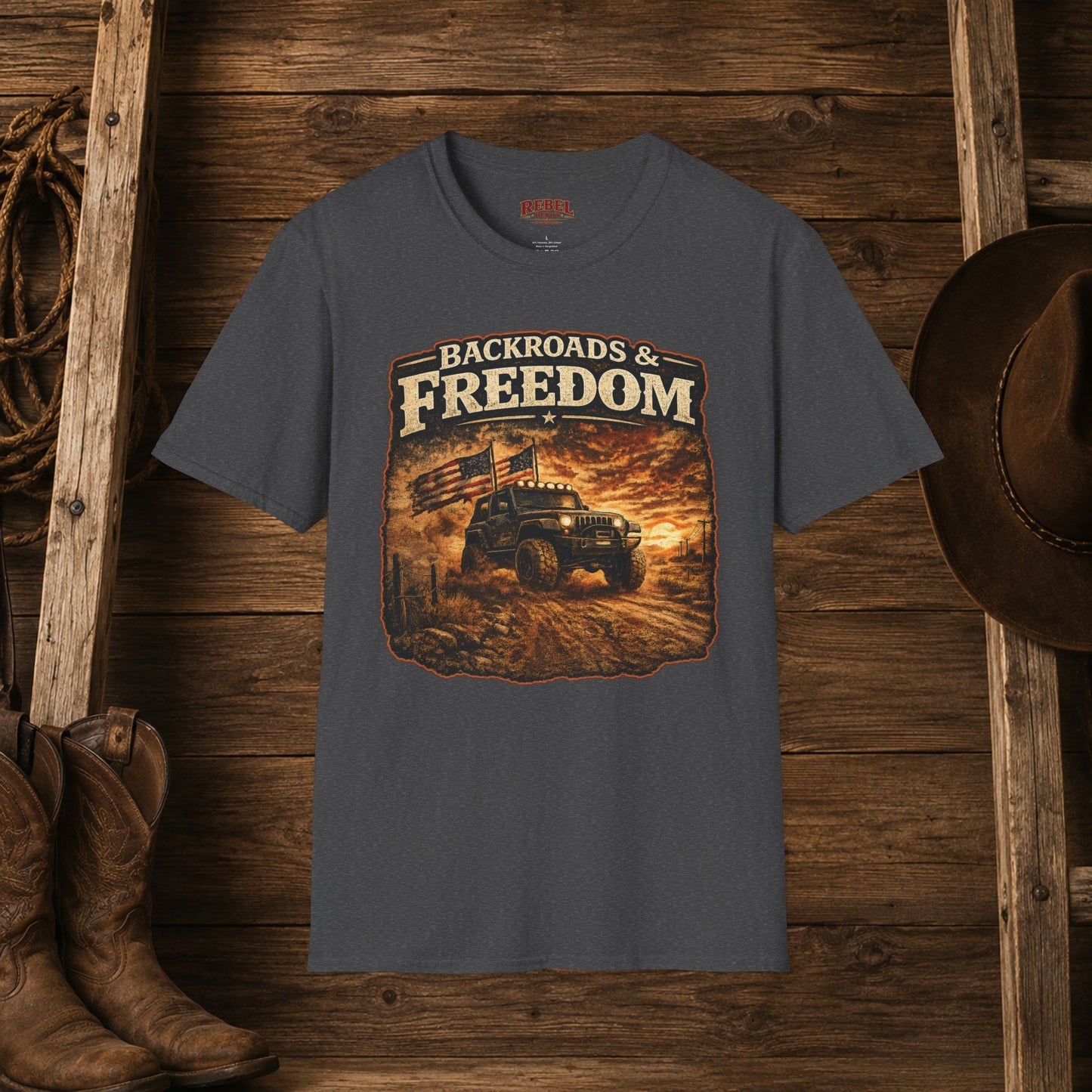 Backroads & Freedom  Adult Size T-Shirt