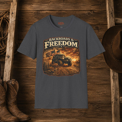 Backroads & Freedom  Adult Size T-Shirt