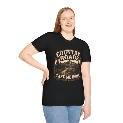 Country Roads Jeep  Adult Size T-Shirt