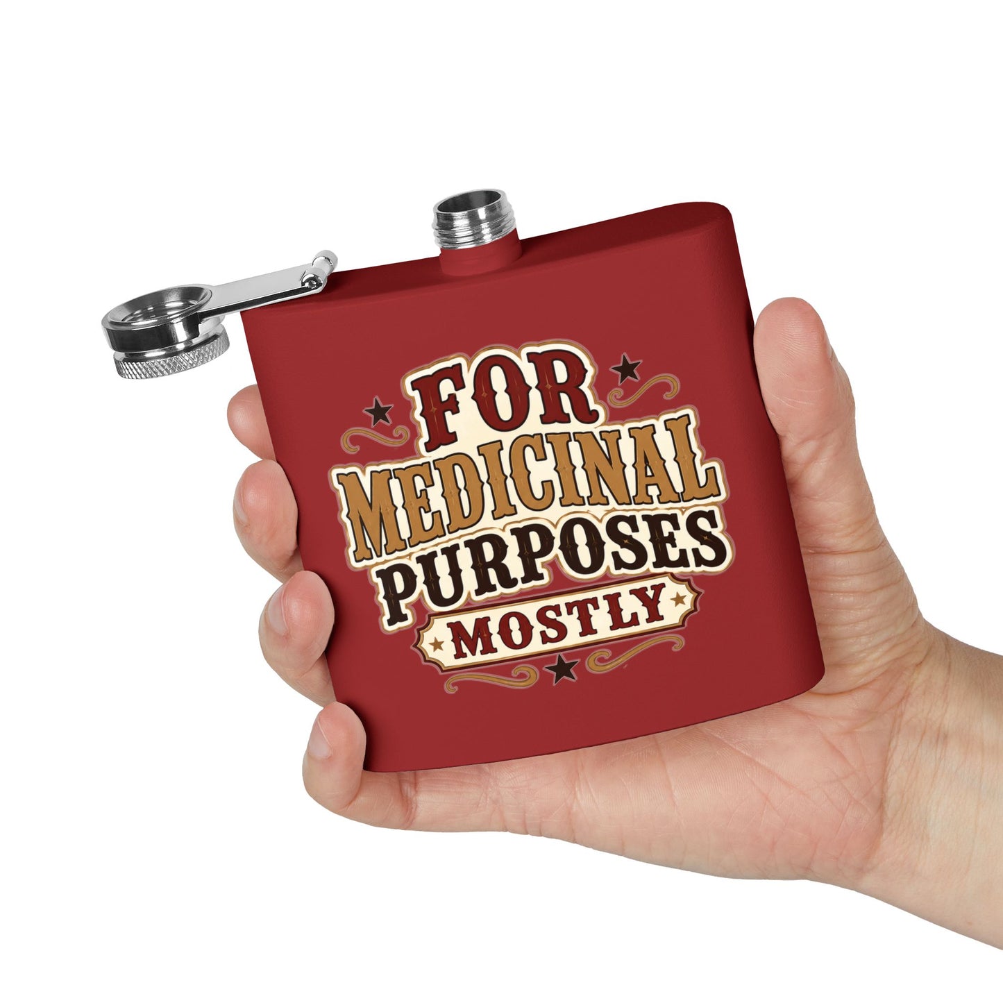 Medicinal Purposes   Stainless Steel Flask, 6oz