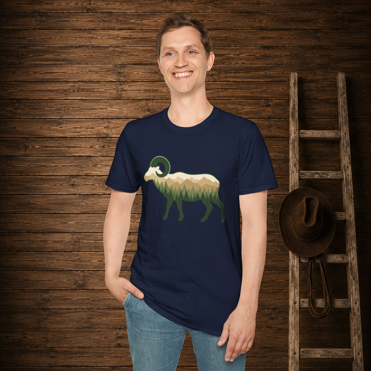 Wilderness Big Horn Sheep  Adult Size T-Shirt