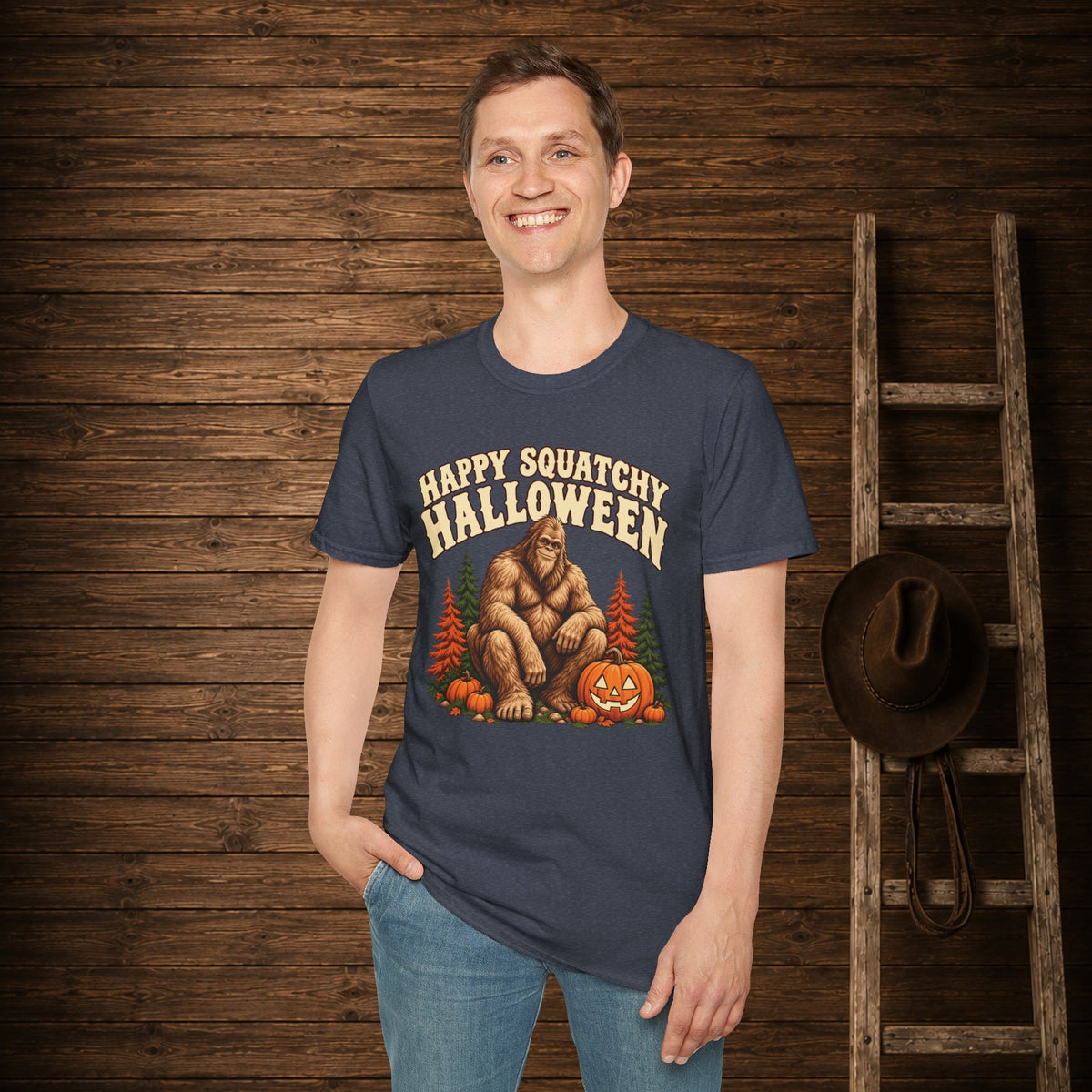 Squatchy Halloween   Adult Size T-Shirt