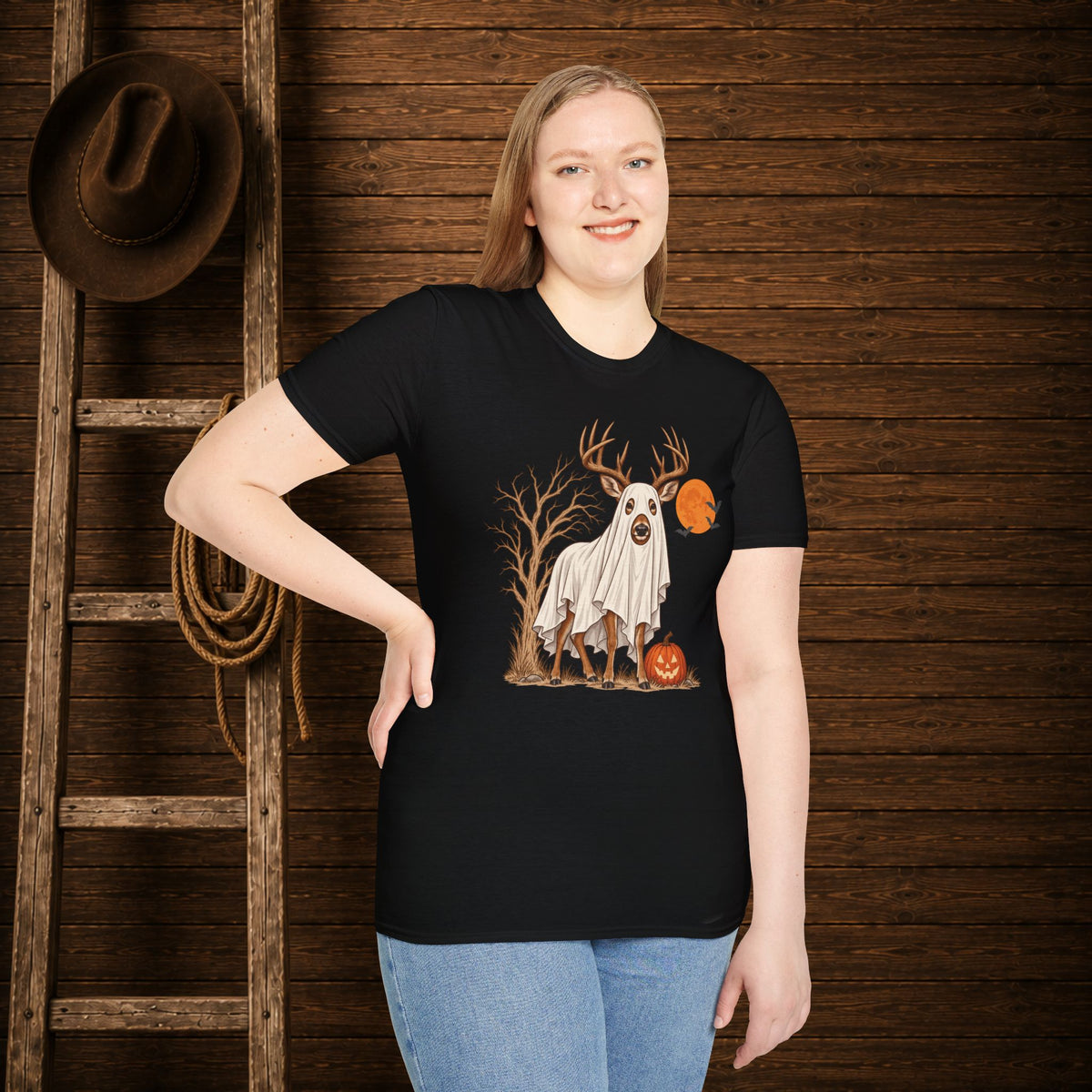 Patch Deer  Adult Size T-Shirt