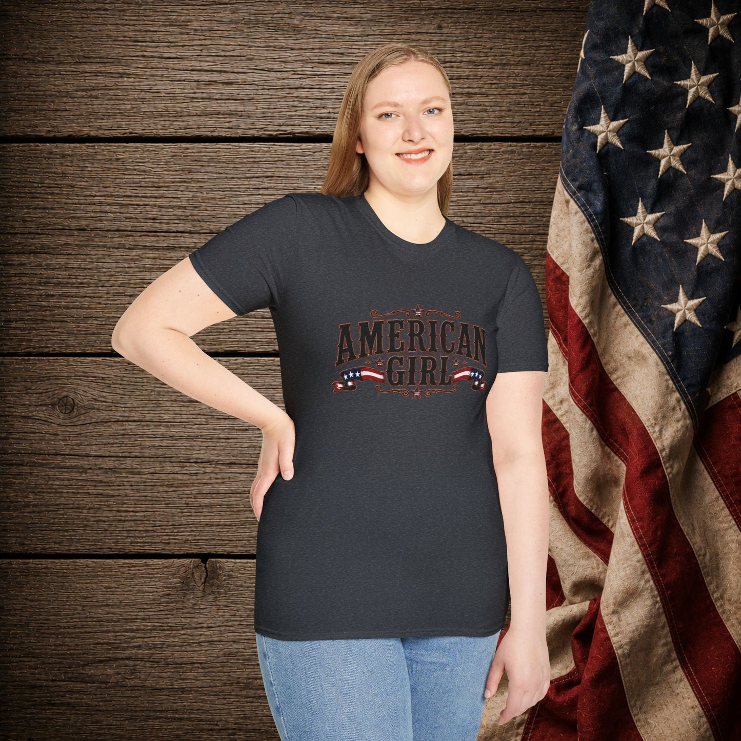 American Girl Patriot  Adult Size T-Shirt