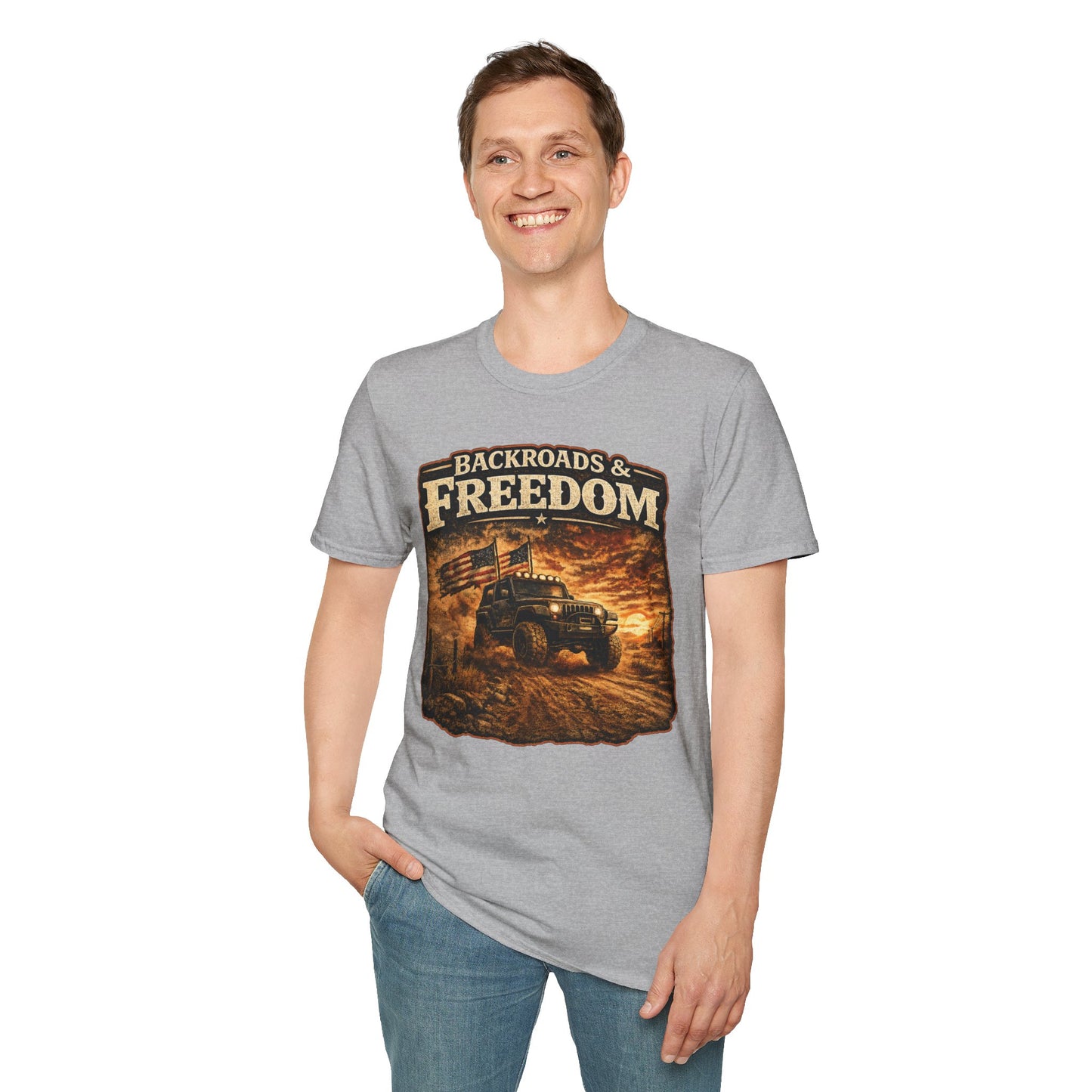 Backroads & Freedom  Adult Size T-Shirt