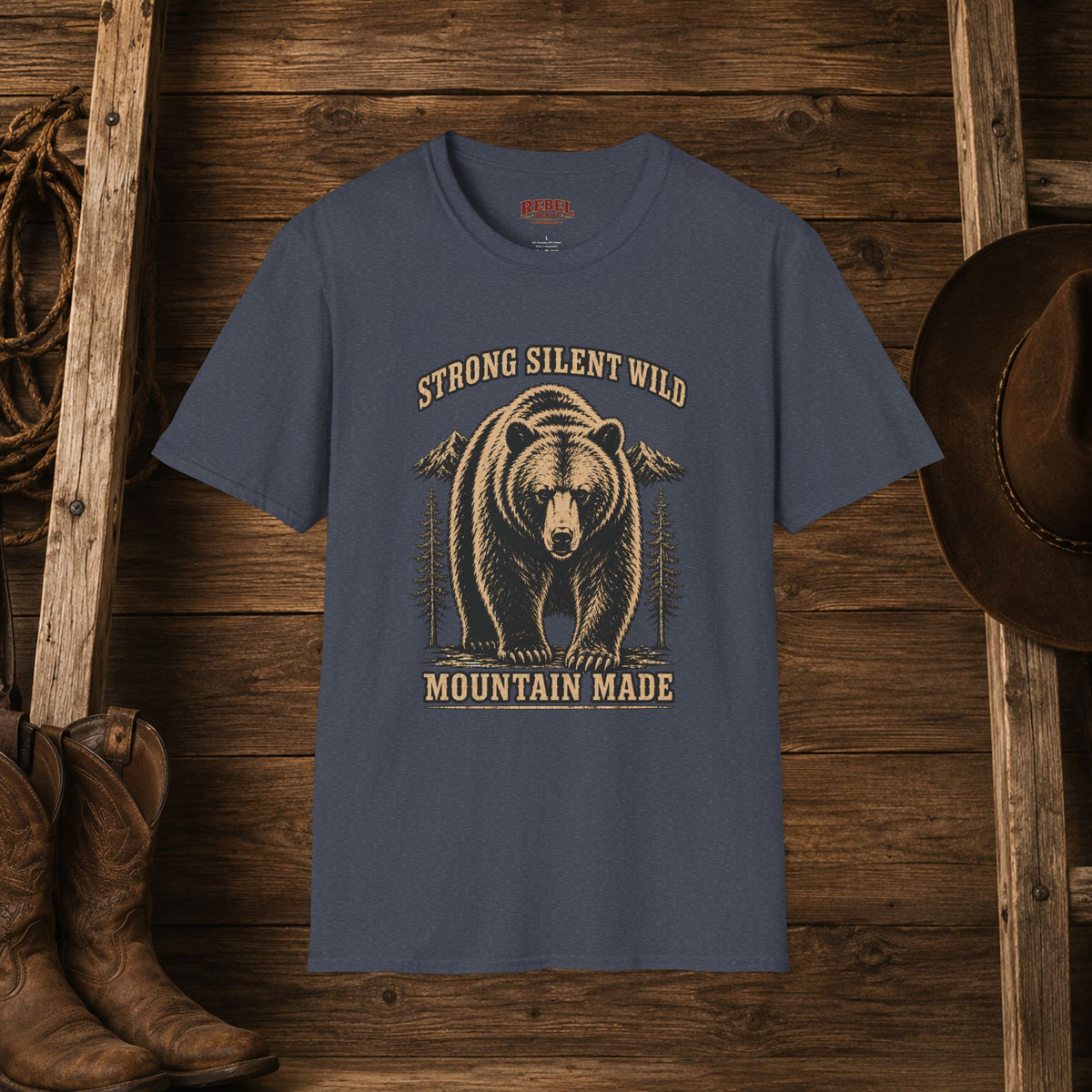 Strong Silent Wild Bear   Adult Size T-Shirt