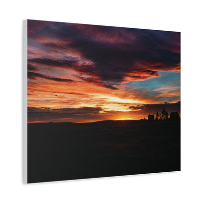 Country Homestead Sunset  Matte Canvas Art