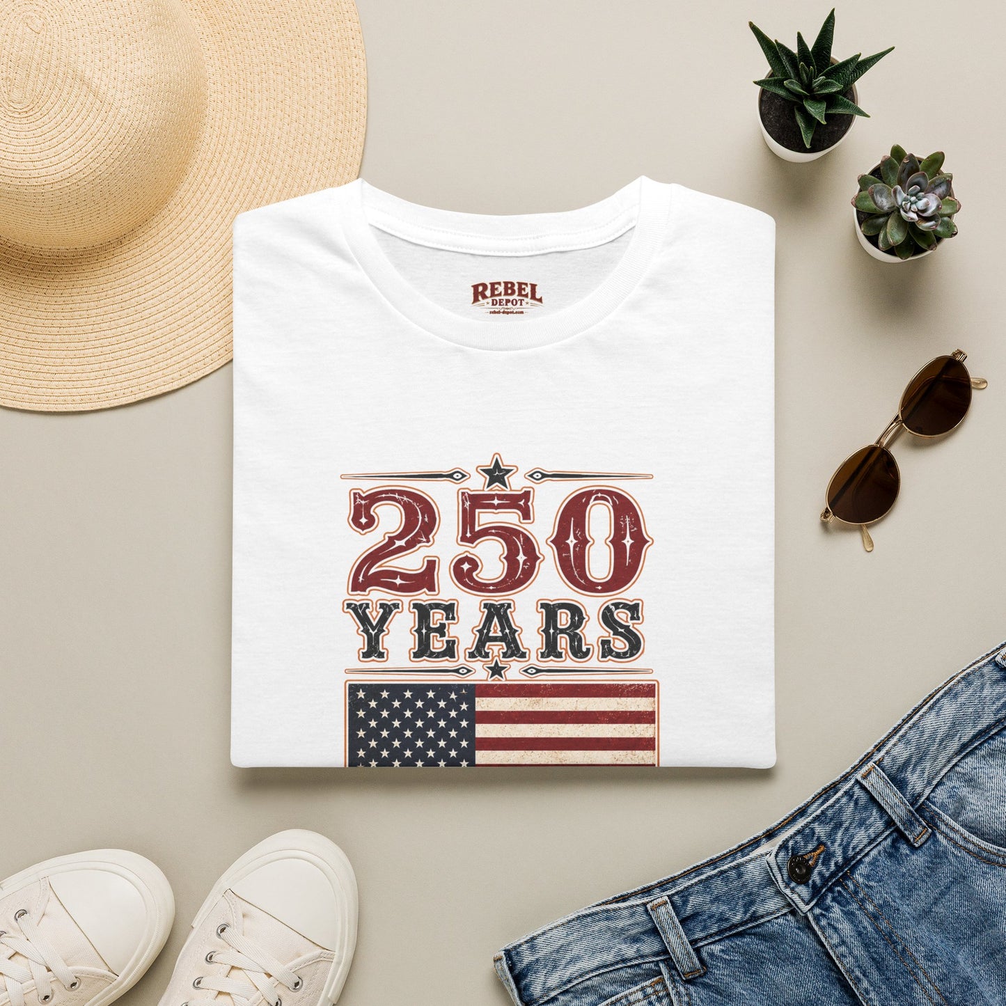 250 Years Free  Adult Size T-Shirt