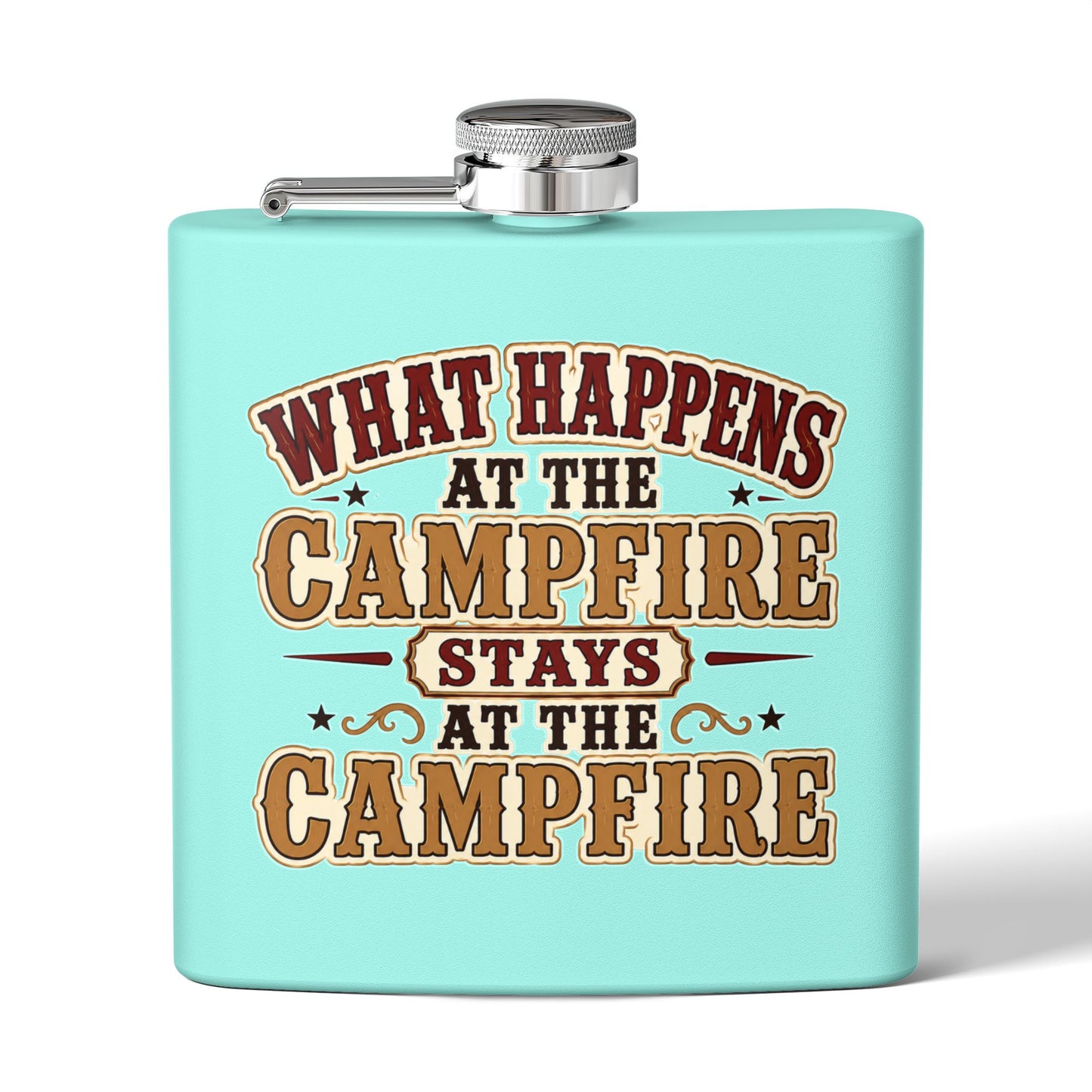 Happens At Campfire  Stainless Steel Flask, 6oz