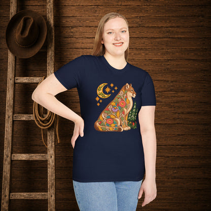 Fall Bloom Cougar   Adult Size T-Shirt