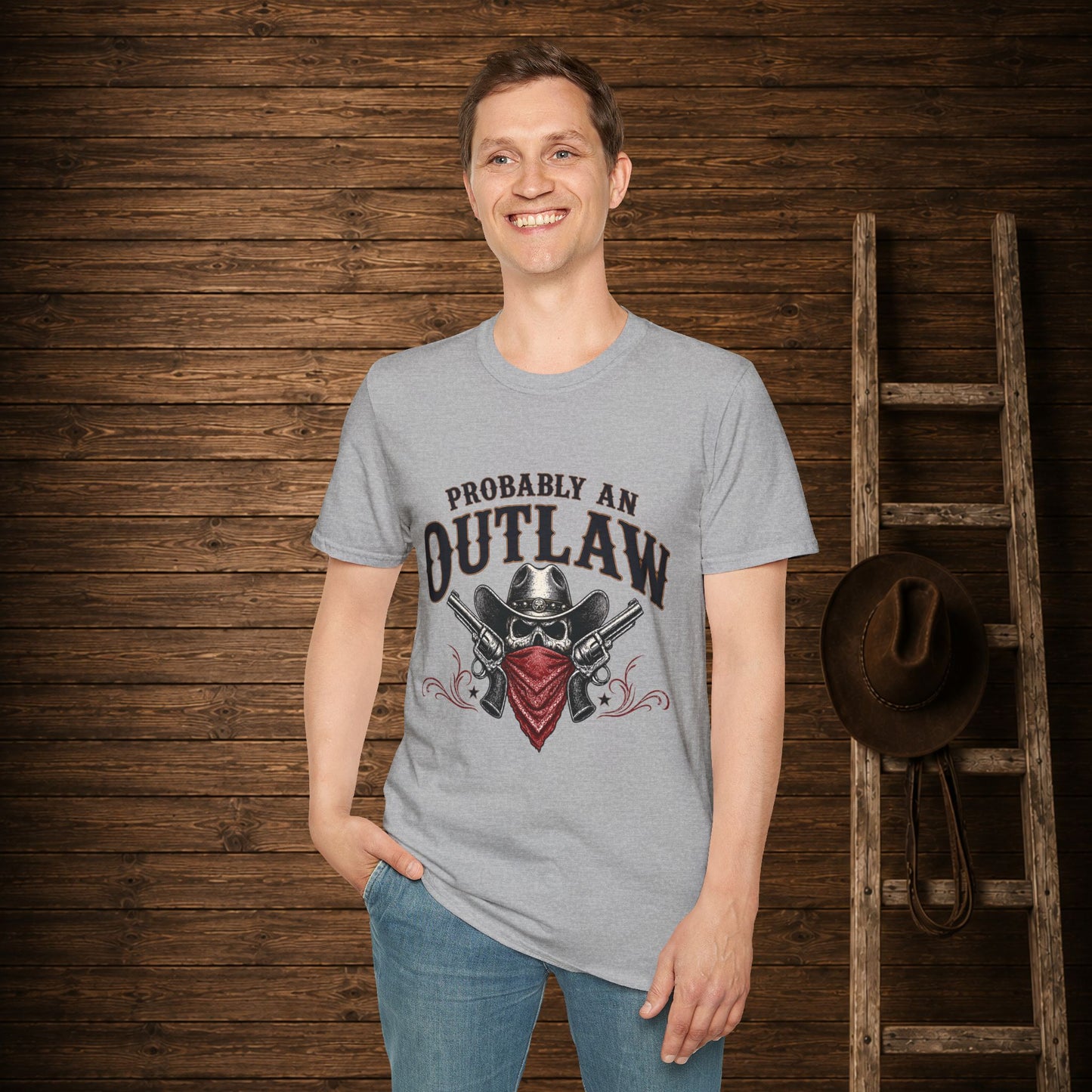 Probably An Outlaw Cowboy  Adult T-Shirt