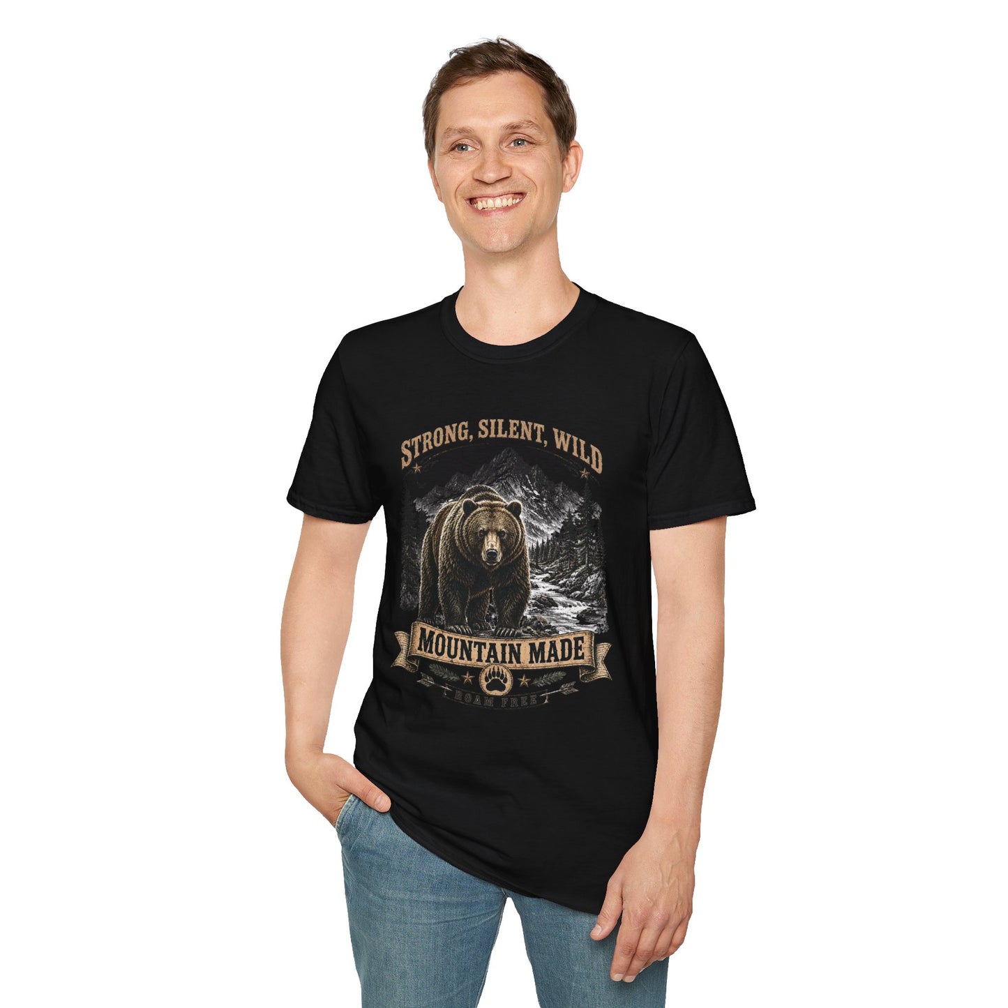 Strong Silent Wild Bear  Adult Size T-Shirt