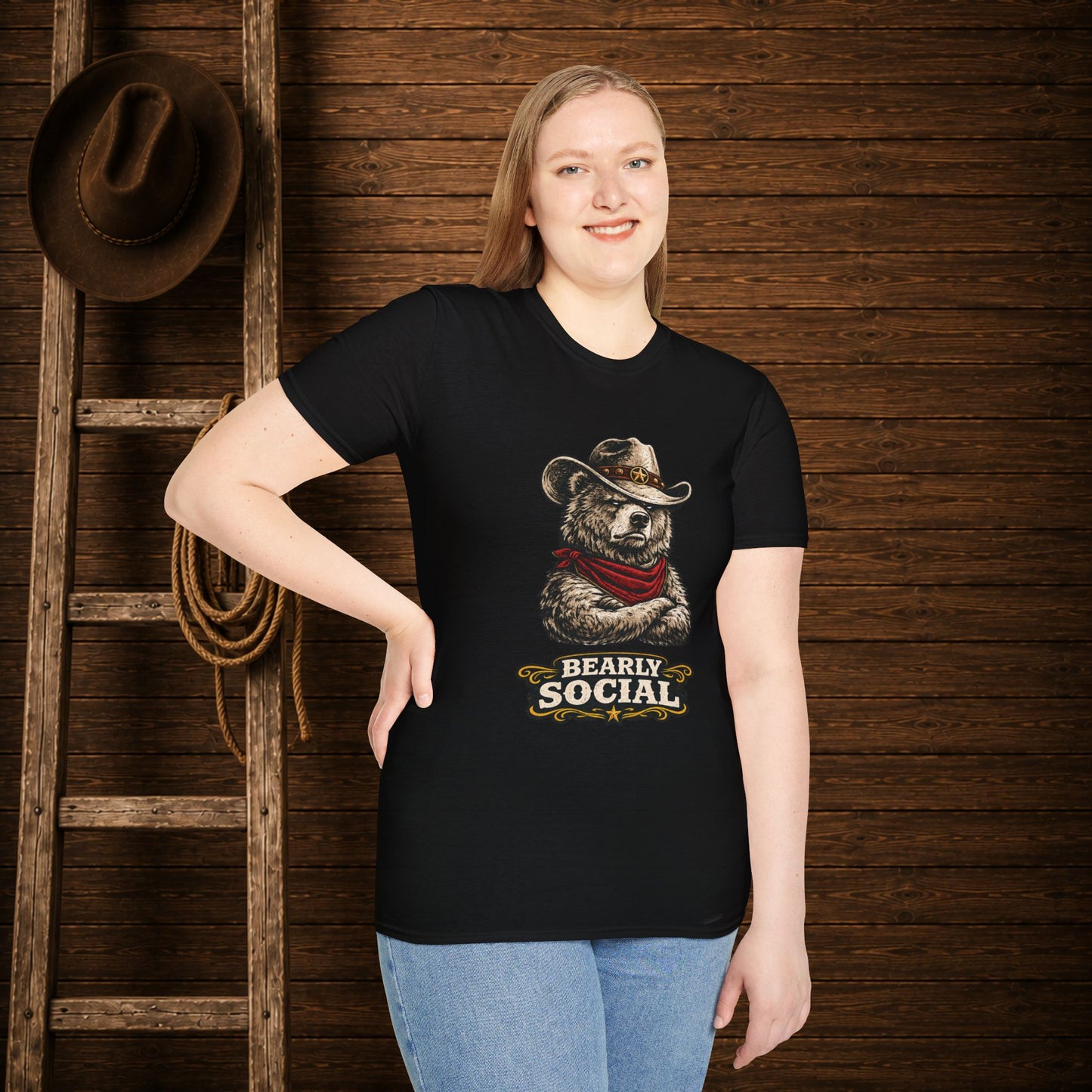 Bearly Social Cowboy T-Shirt