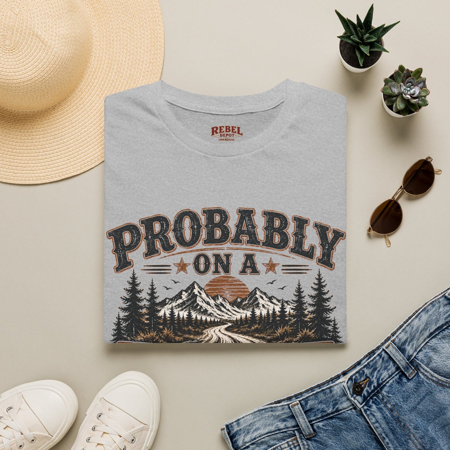 Probably On A Dirt Road  Adult Size T-Shirt