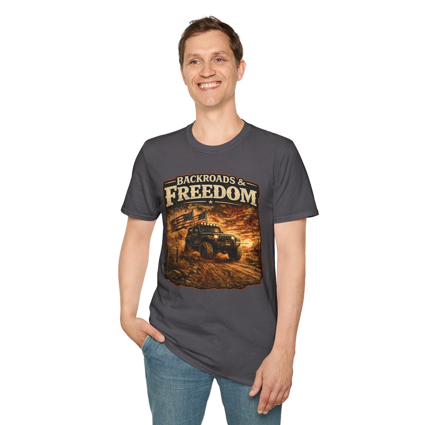 Backroads & Freedom  Adult Size T-Shirt