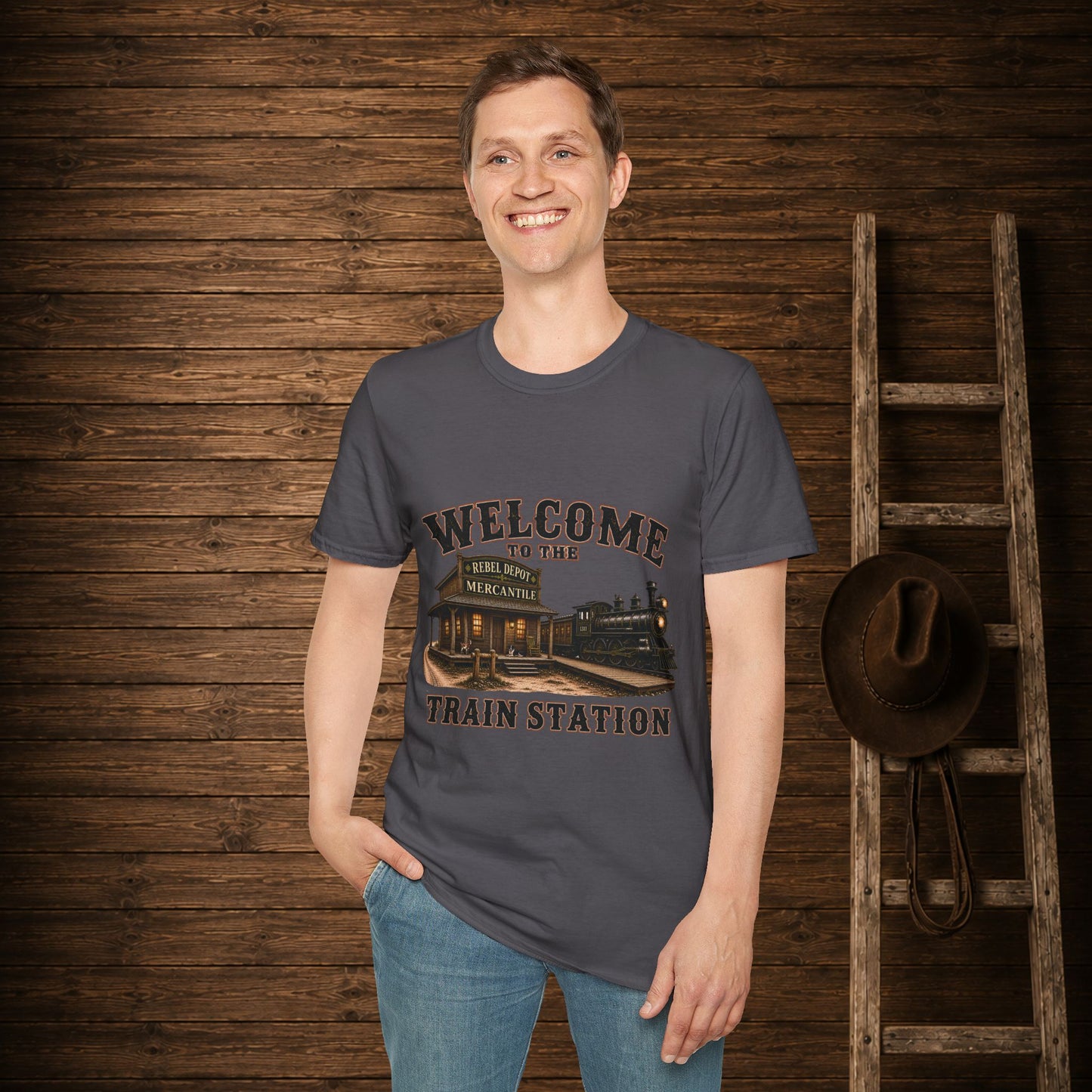 Train Station   Adult T-Shirt