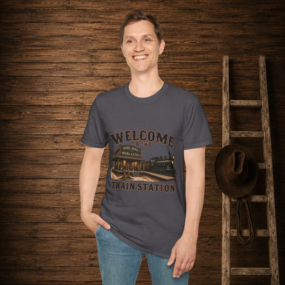 Train Station   Adult T-Shirt