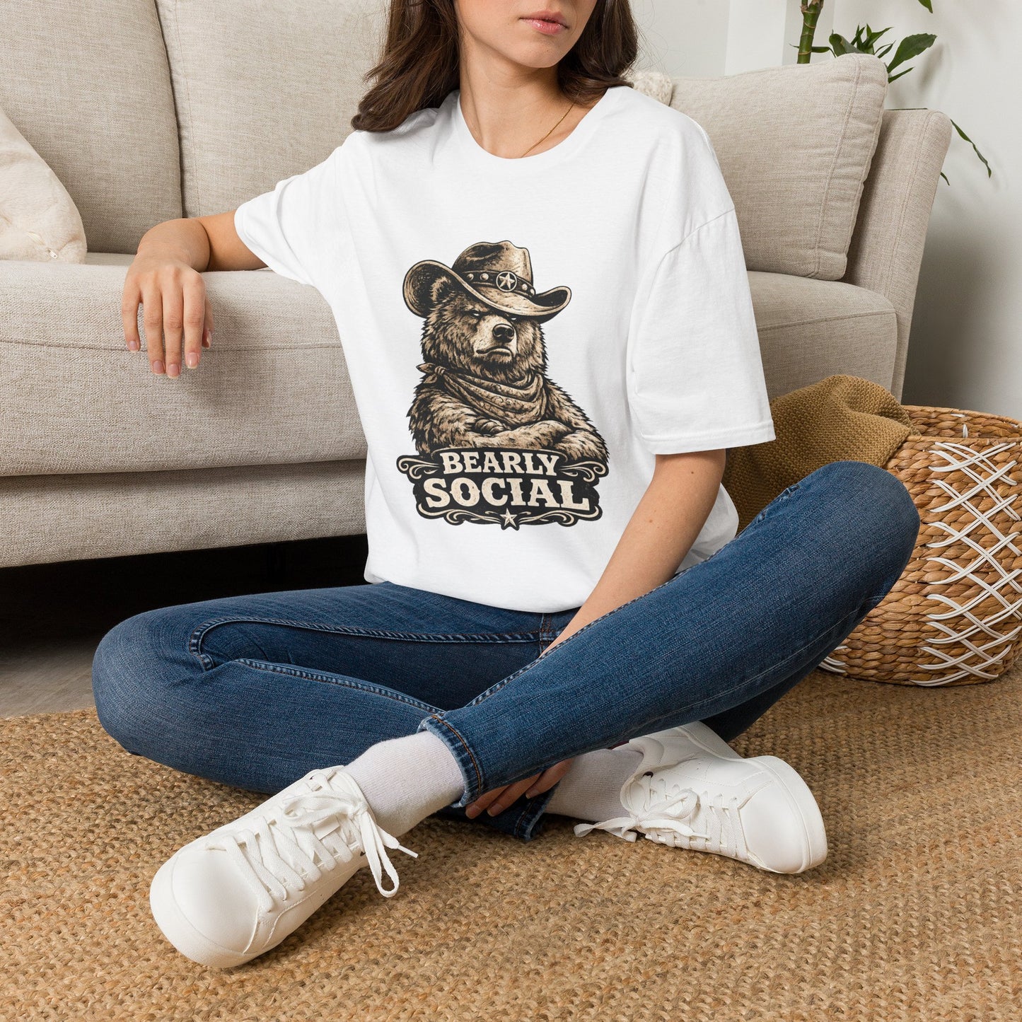 Bearly Social Cowboy T-Shirt