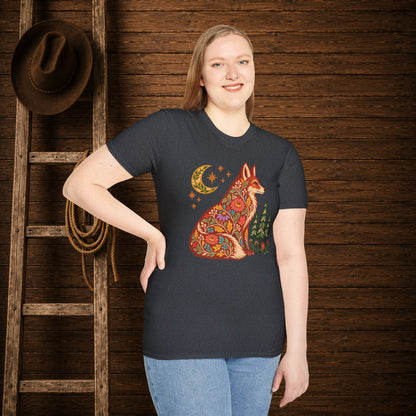 Fall Bloom Fox  Adult Size T-Shirt